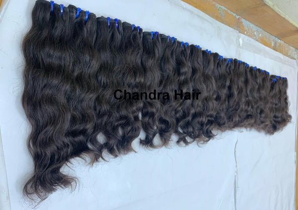 Natural Wavy North Indian Raw Hair PREMIUM (USA STOCK) - Chandra Hair