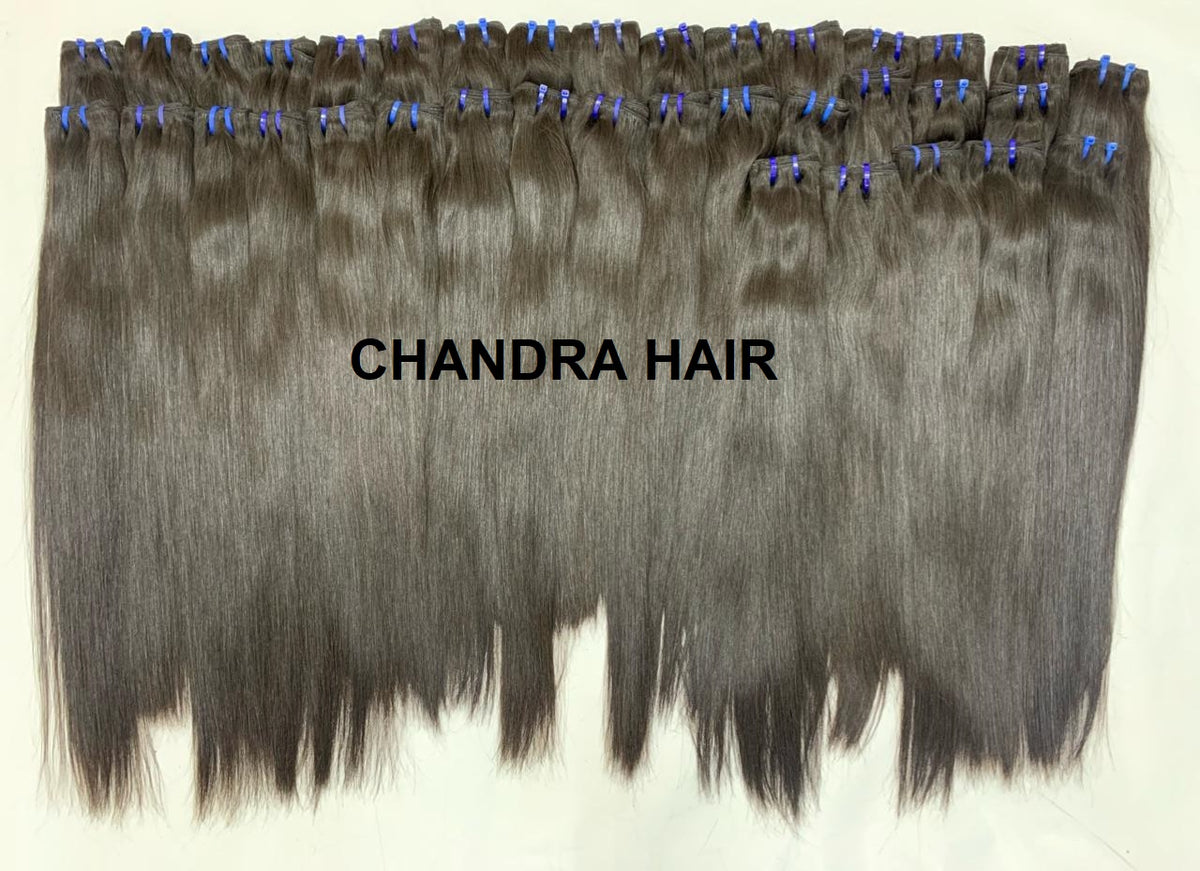 Premium raw North Indian straight weft bundles, sold by the bundle