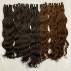 Natural Wavy North Indian Raw Hair DARK BROWN COLOR - Chandra Hair