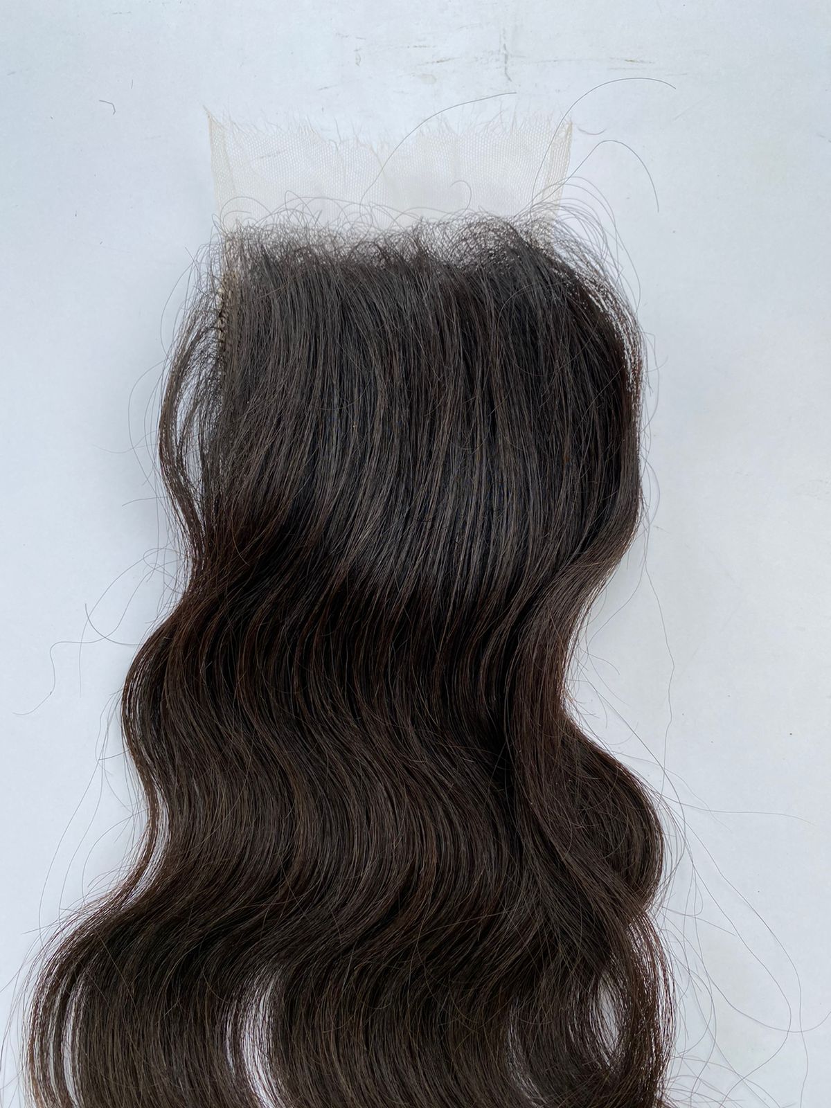 Single-donor South Indian hair closure piece, another angle