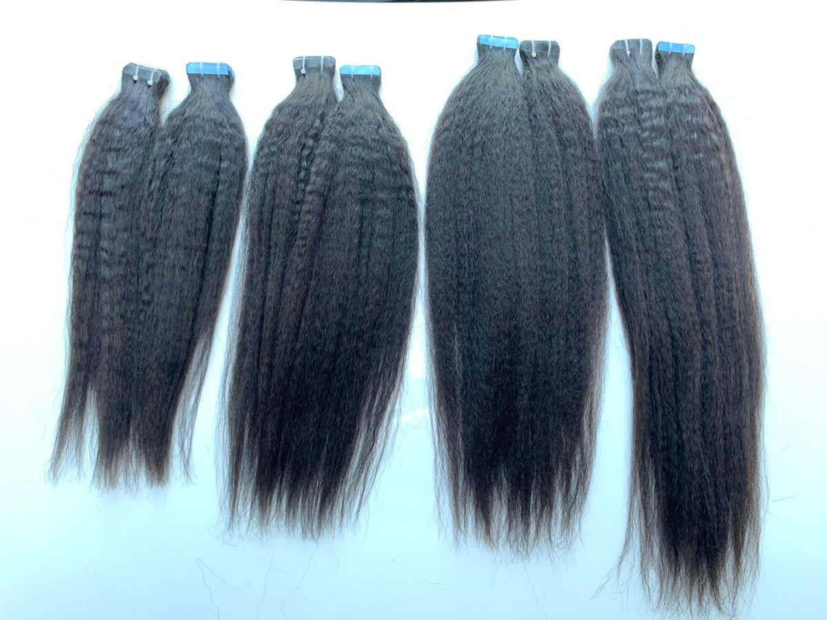 North Indian remy kinky straight tape-in extensions (clearance), alternate photo