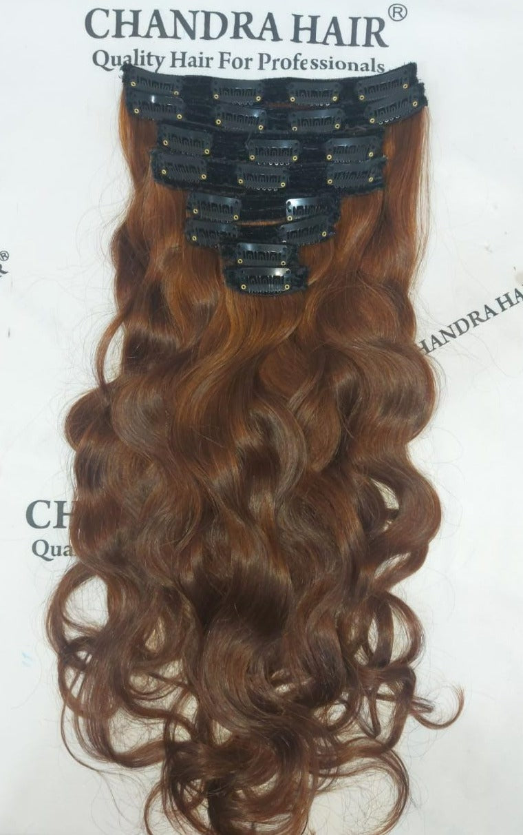 Raw North Indian clip-in hair extensions