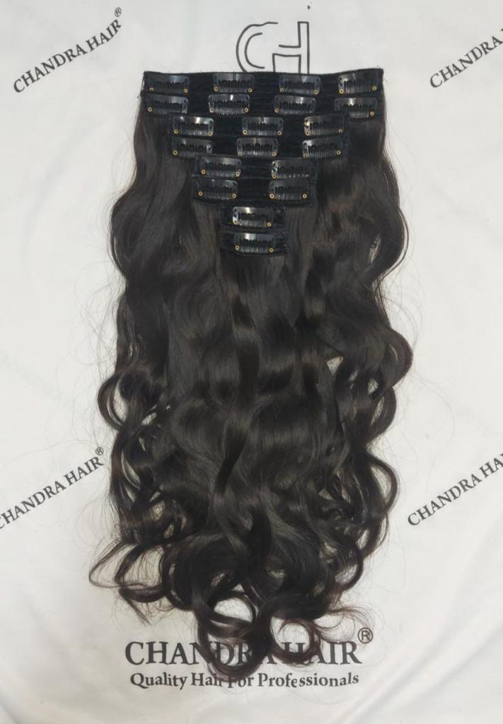 Raw South Indian clip-in hair extensions