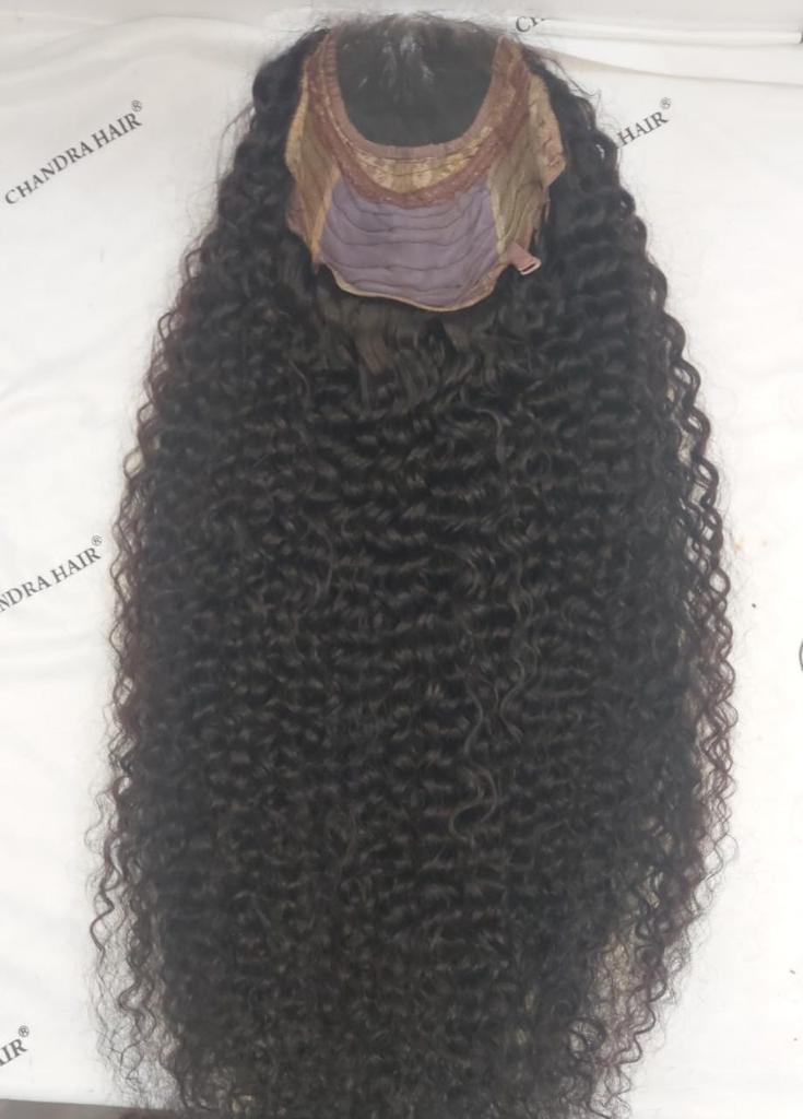 Raw South Indian loose curly HD 5x5 glueless closure wig