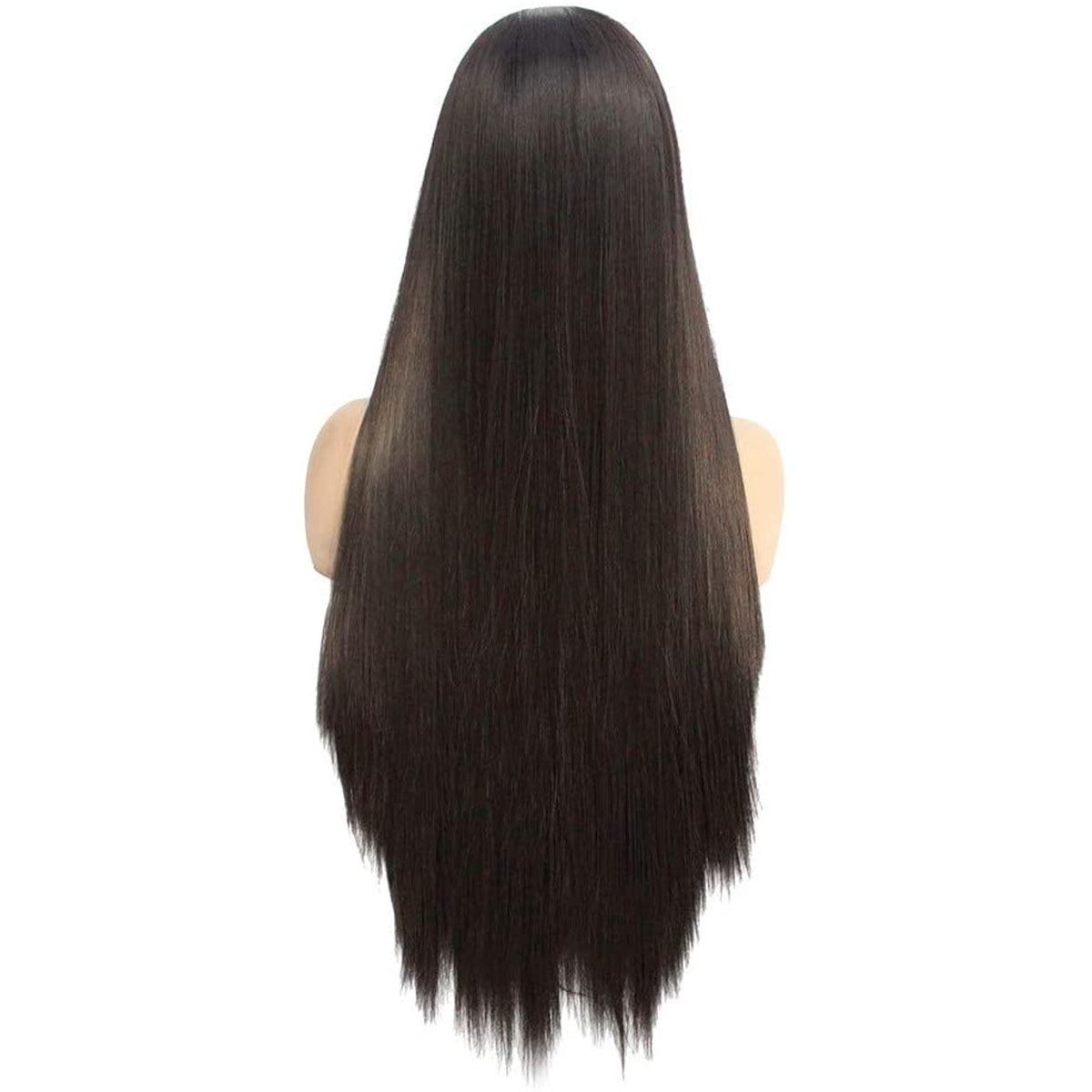 #1B natural black straight synthetic lace front wig, Chandra Hair wig photo