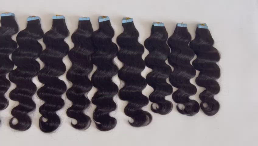 Virgin Hair Tape Hair Extensions Bodywave  (Grade 9A+)