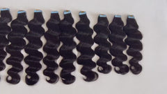 Extensiones de cabello virgen con cinta adhesiva y ondas corporales (grado 9A+)