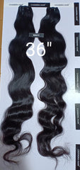 Chandra Hair 36 inch wavy black hair extensions set for long natural hairstyle