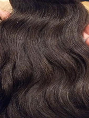Soft and shiny wavy black hair strands from Chandra Hair to buy North Indian raw hair online