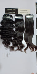 Chandra Hair 14 inch curly wavy and straight hair extensions with natural black color