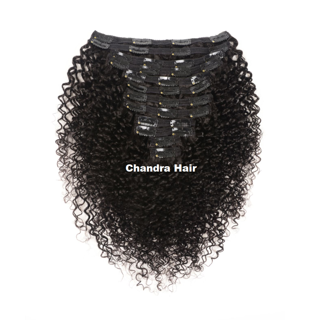 Curly Grade 8A clip-in extensions