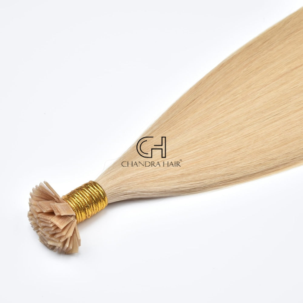 Double drawn straight colored flat tips in 10A virgin hair, alternate photo