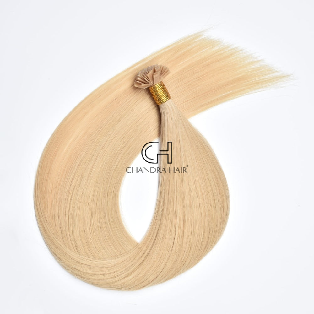 Grade 10A Double Drawn Straight Colored Flat Tips Extensions Chandra Hair