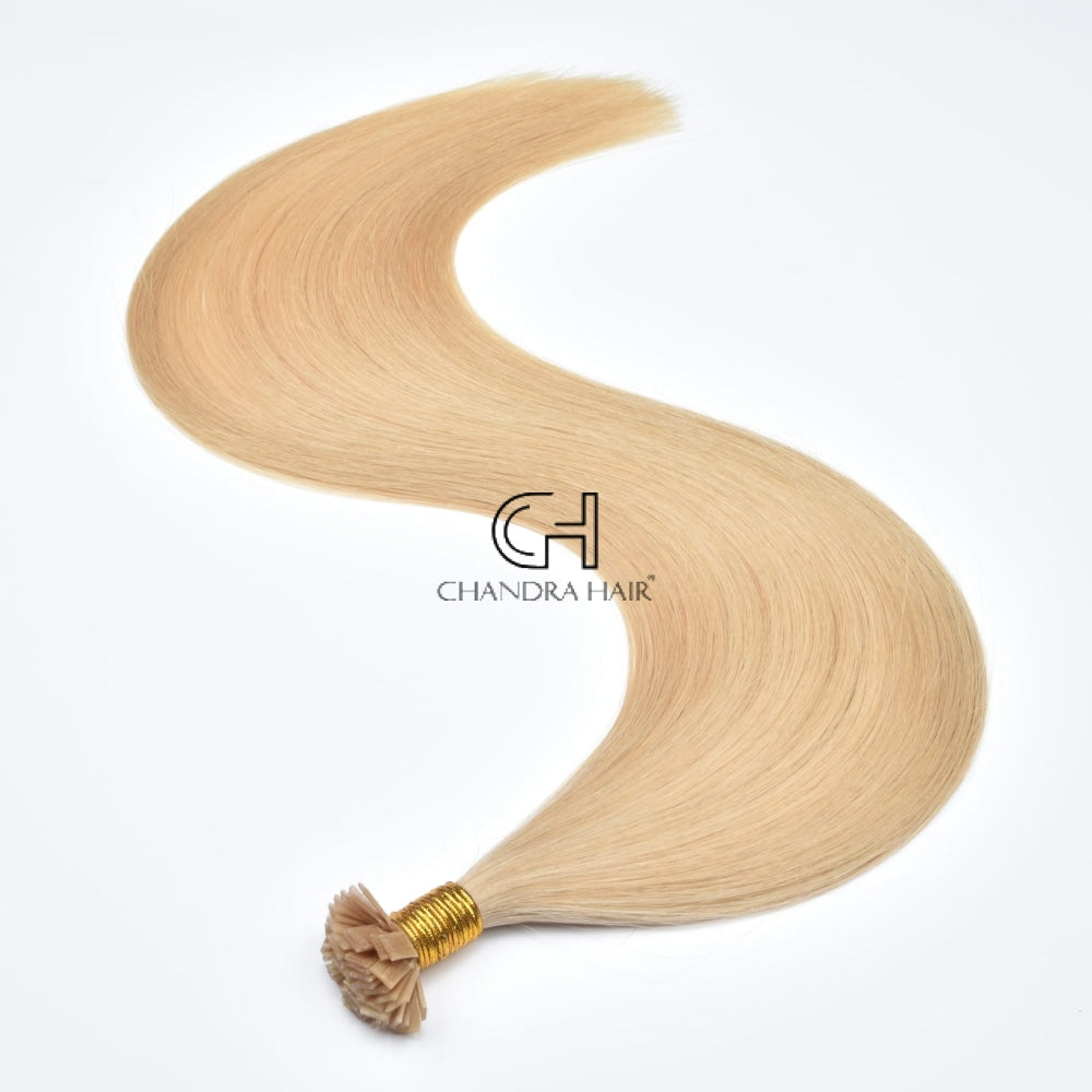 Double drawn straight colored flat tips in 10A virgin hair