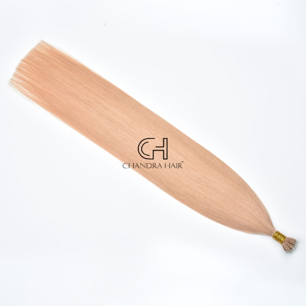 Double drawn straight colored nano rings in 10A virgin hair, alternate photo