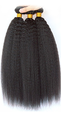 Kinky straight 10A virgin hair weft bundles