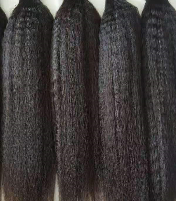 Kinky straight 9A virgin hair weft bundles, sold by the bundle
