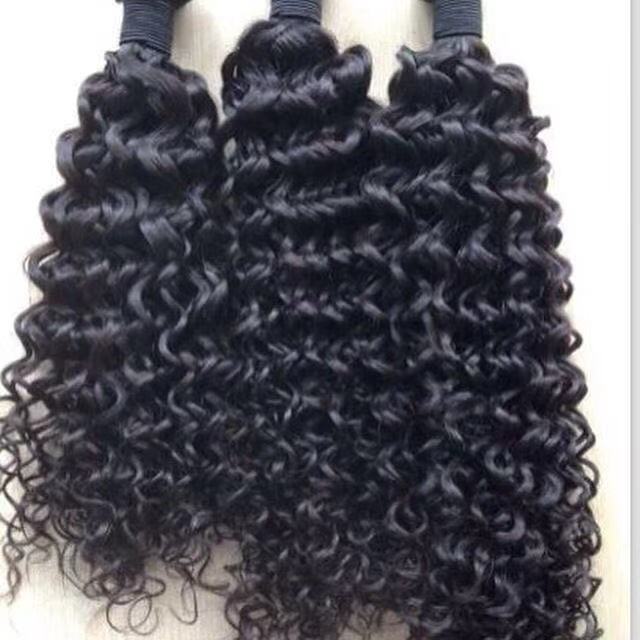 Curly 10A virgin hair weft bundles