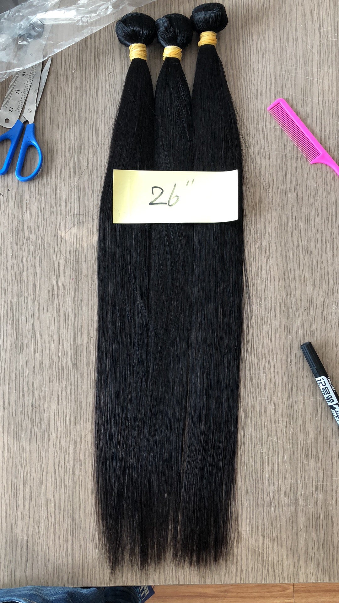 Straight 10A virgin hair sew-in bundles, alternate photo