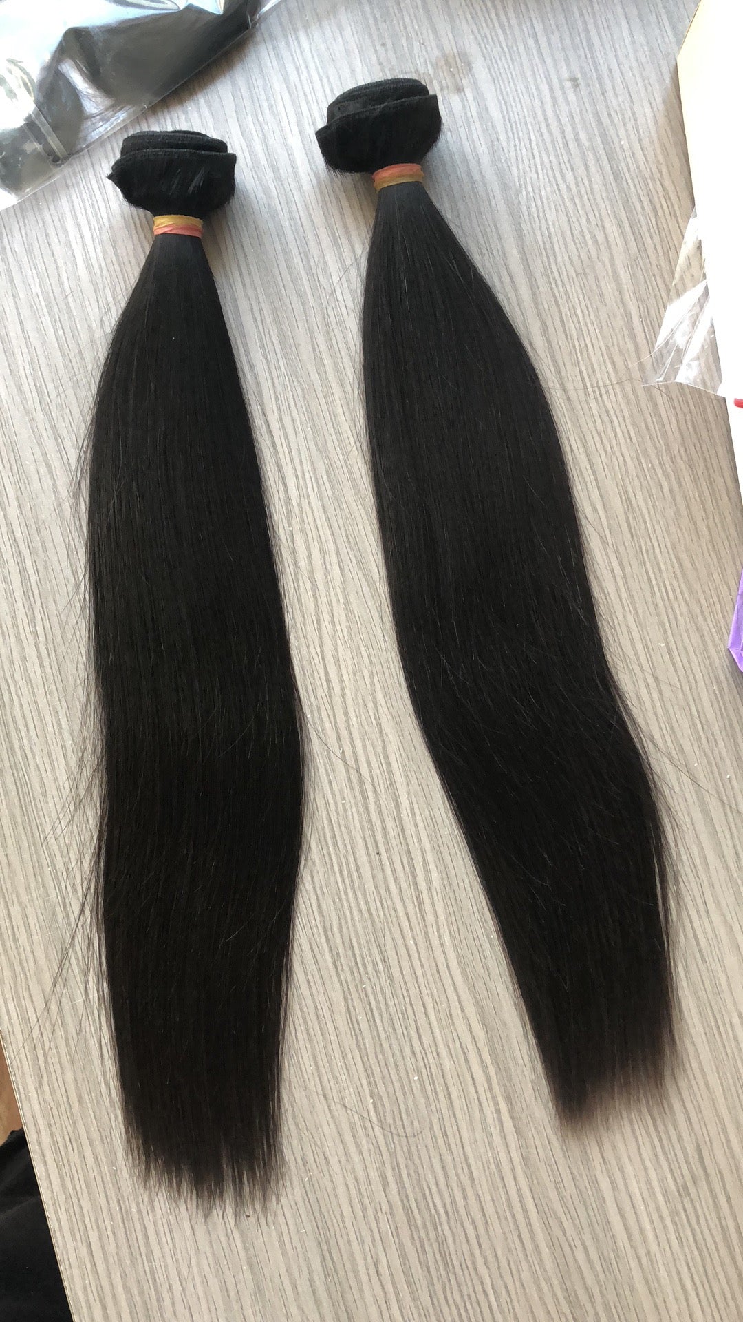 Straight 10A virgin hair weft bundles, another angle