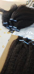 Virgin Hair Tape Extensions Kinky Straight (Grade 9A) - Chandra Hair
